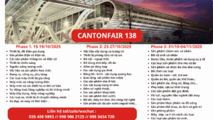 Read more about the article Hội chợ Canton Fair lần thứ 138 tháng 10/2025 tại Quảng Châu, Trung Quốc