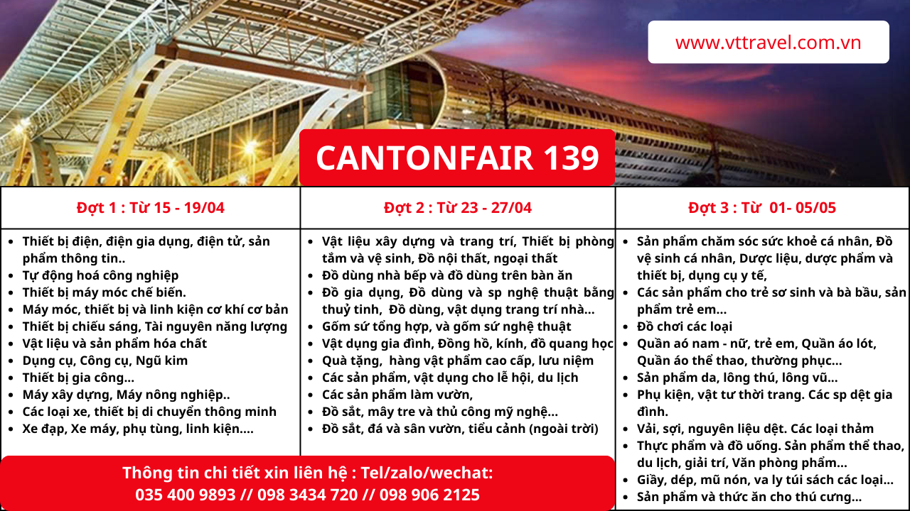 Read more about the article Hội chợ Canton Fair lần thứ 139th tháng 04/2026 tại Quảng Châu, Trung Quốc